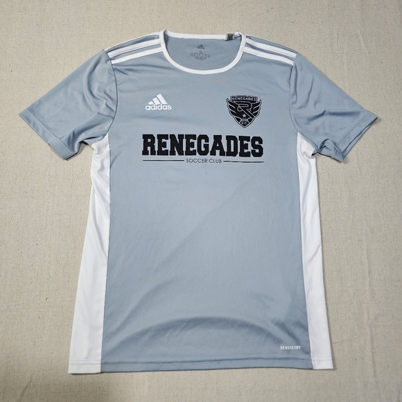 Adidas RSC Renegades Soccer Club Youth Soccer Jersey Size small gray and white - Picture 1 of 7